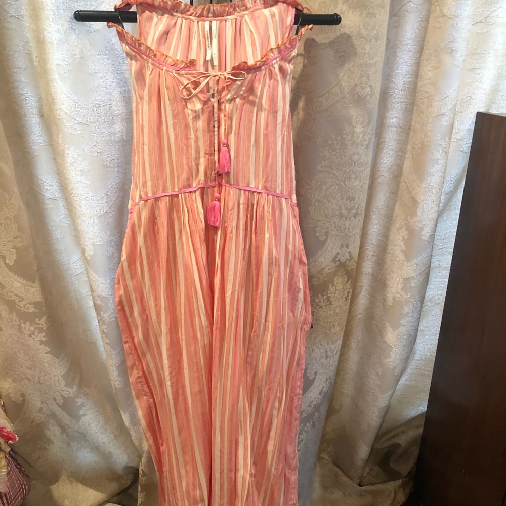 Anthropologie sherbert striped jumpsuit